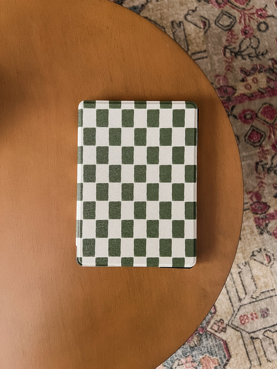 Green Check Kindle Case